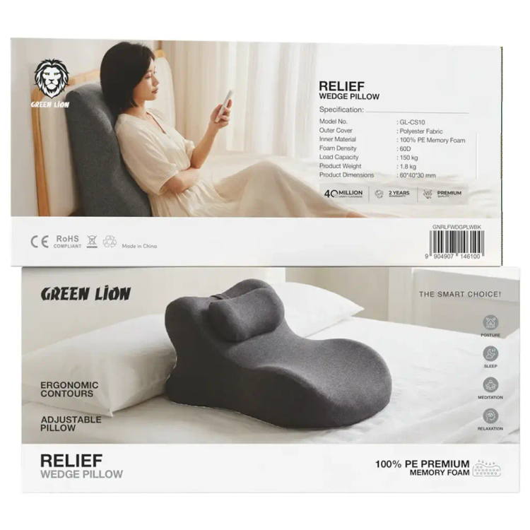 بالش شیبدار گرین لاین مدل Relief Wedge Pillow – مشکی