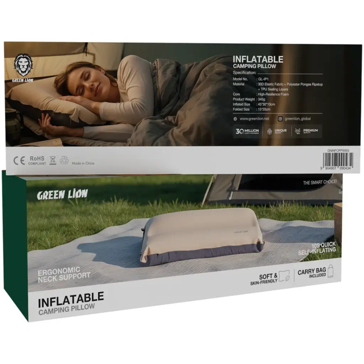 بالش بادی کمپینگ گرین لاین Green Lion مدل Inflatable Pillow – رنگ Beige