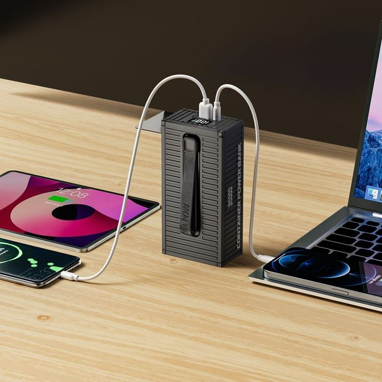 پاوربانک گرین لاین مدل Container ظرفیت 30000mAh با توان 20W و کابل 4 در 1