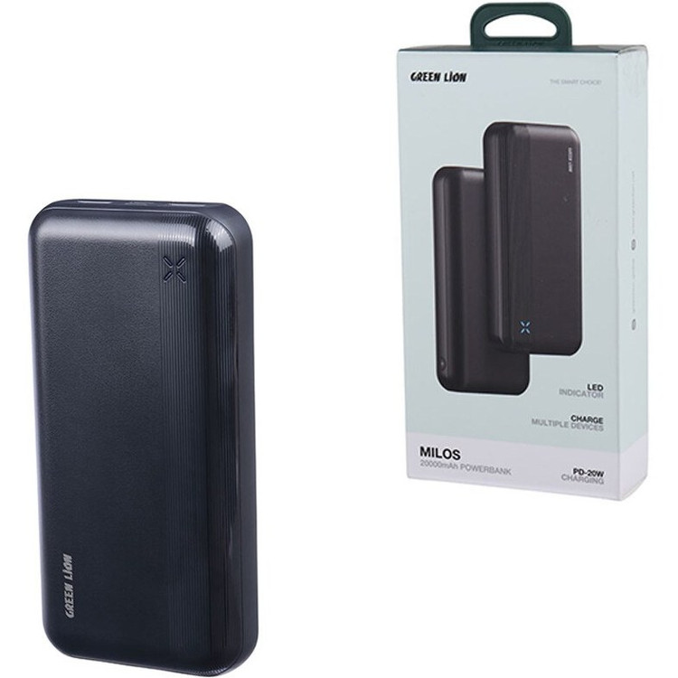 پاوربانک گرین لاین Milos ظرفیت 20000mAh مدل PD20W