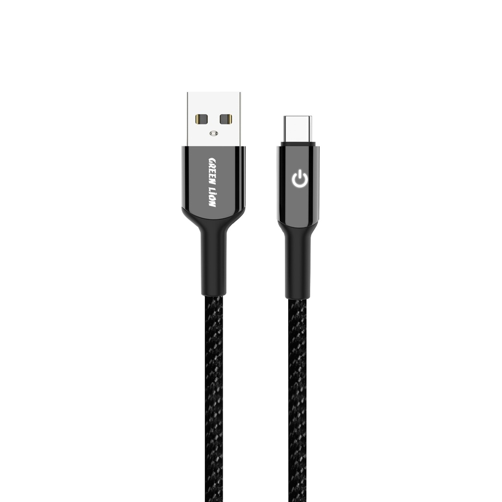 کابل شارژ گرین لاین USB-A به USB-C مدل بریدد ۱ متری – Green Lion Braided Cable
