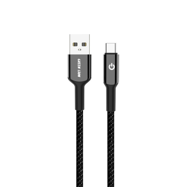 کابل شارژ گرین لاین USB-A به USB-C مدل بریدد ۱ متری – Green Lion Braided Cable