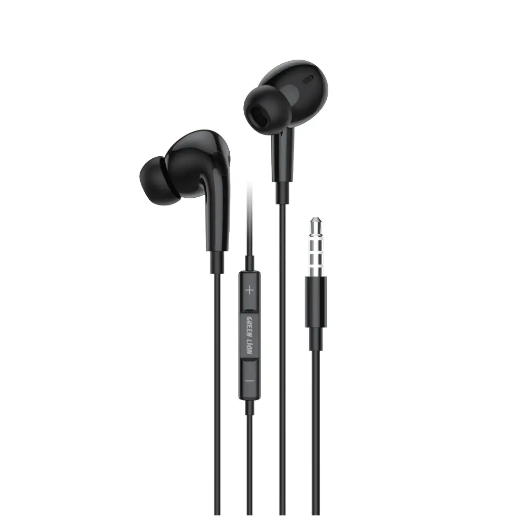 هندزفری سیمی گرین لاین GL-Stereo Pro دارای میکروفون و کنترل تماس (سفید و مشکی)
