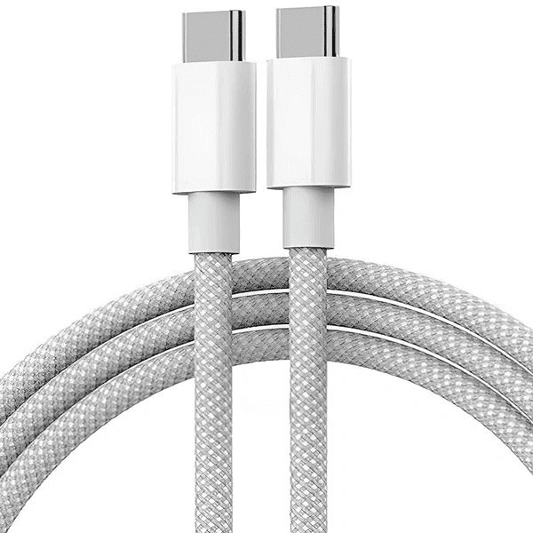 کابل شارژ اپل USB-C به USB-C توان 60 وات طول 1 متر بافت‌دار