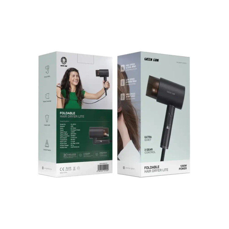 سشوار تاشو گرین لاین مدل Foldable Hair Dryer Lite کمصدا