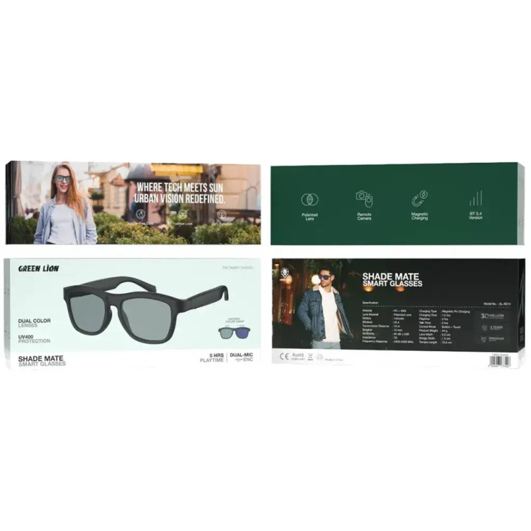 عینک هوشمند گرین لاین Shade Mate مدل GL-SG14 با لنز پلاریزه و UV400