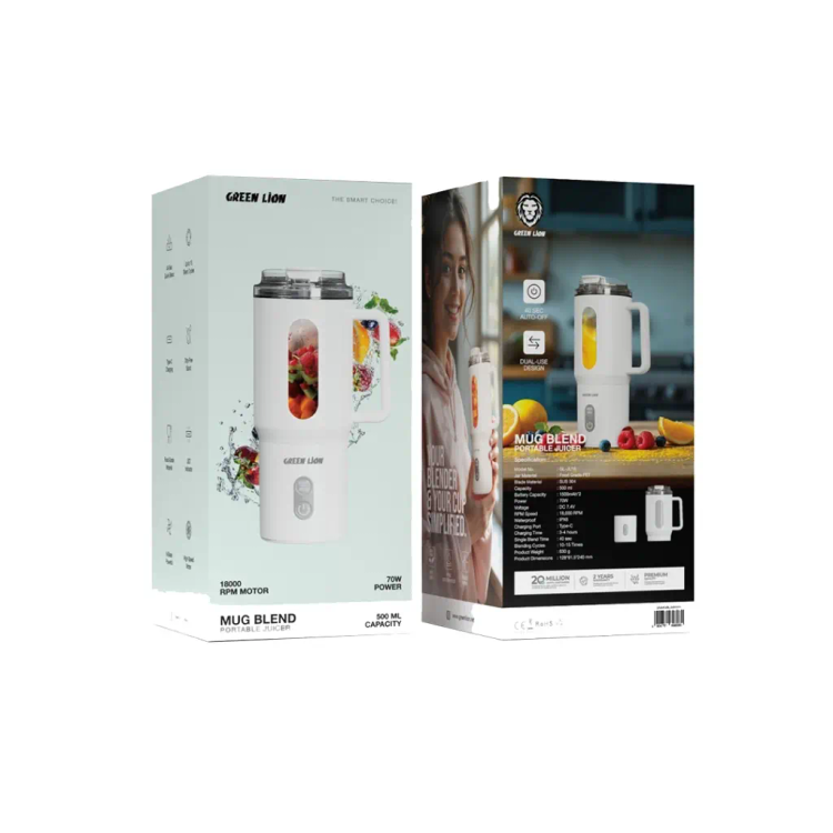 مخلوطکن قابلحمل گرین لاین مدل Mug Blend ظرفیت ۵۰۰ میلیلیتر