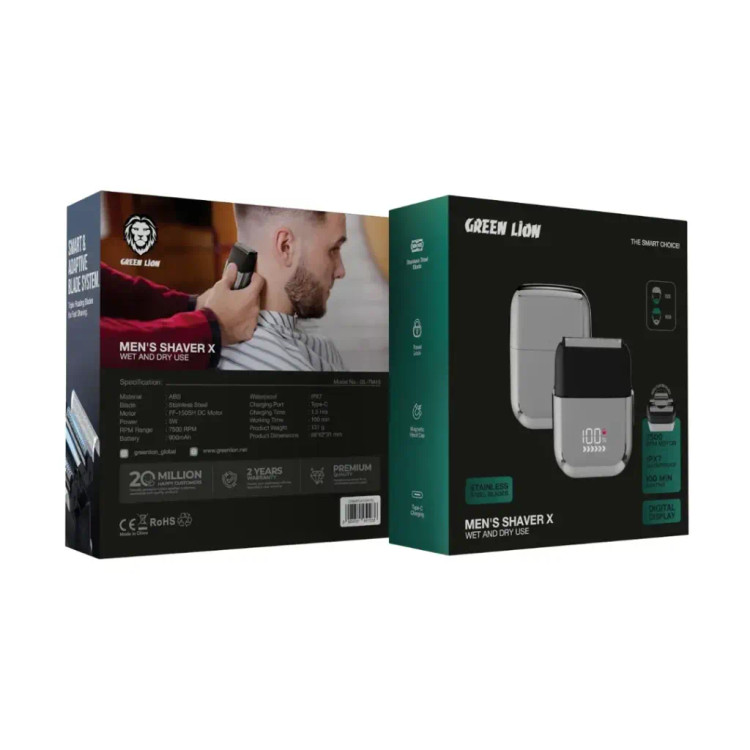 ماشین اصلاح گرین لاین مدل Men's Shaver X نقرهای ضدآب