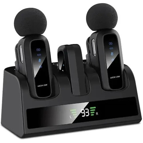 میکروفون بیسیم دوکاره گرین لاین مدل GM-89X با پایه شارژ
