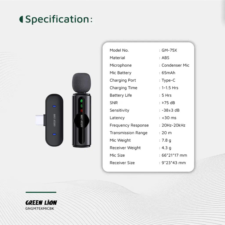 میکروفون بیسیم گرین لاین مدل GM75X تکمیکروفون همهجهته