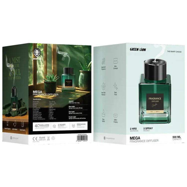 خوشبوکننده هوای شارژی گرین لاین مدل MEGA ظرفیت ۵۰۰ میلیلیتر