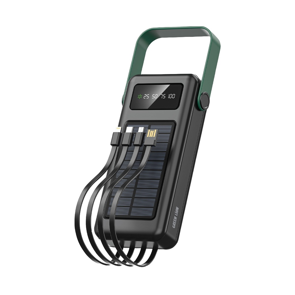 پاوربانک خورشیدی گرین لاین مدل Solar Max ظرفیت ۳۰۰۰۰ میلی‌آمپرساعت