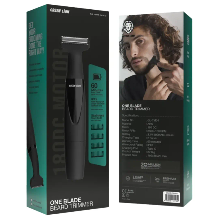 ماشین اصلاح ریش گرین لاین مدل One Blade – ضدآب IPX5