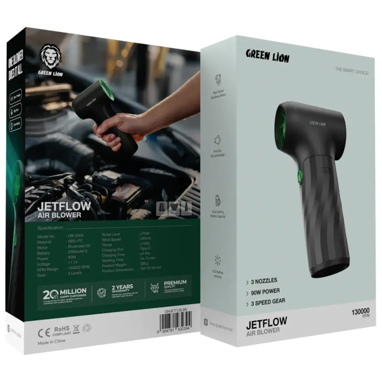 دمنده هوای شارژی گرین لاین مدل Jetflow – موتور براشلس ۱۳۰ هزار دور
