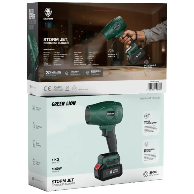 جت فن بیسیم گرین لاین مدل Storm Jet Cordless – فن توربو ۸۰ میلیمتری